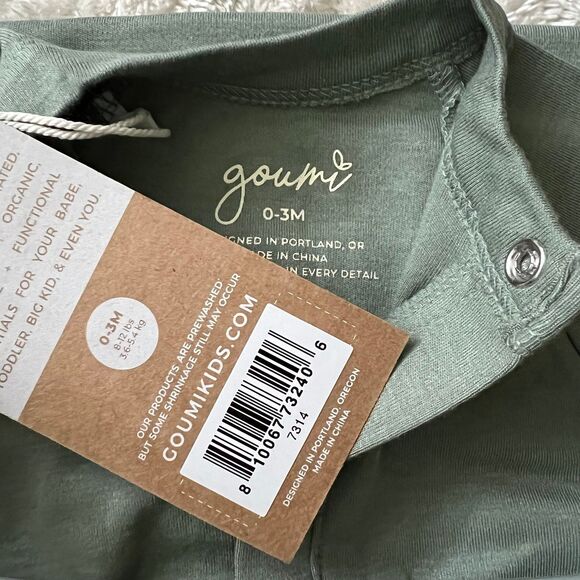 NWT Goumi Kids Glacier Gown SZ 0-3 mo Snap Bamboo Baby Sleeper Moon - Picture 2 of 3